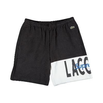 Pre-owned Supreme X Lacoste Logo Panel Sweatshort 'black'