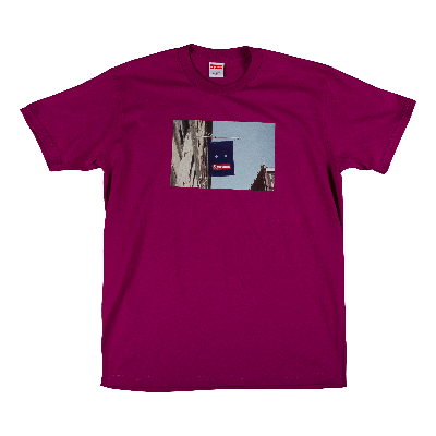 Pre-owned Supreme Banner T-shirt 'magenta' In Purple
