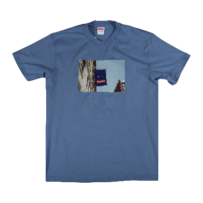 Pre-owned Supreme Banner T-shirt 'slate' In Blue