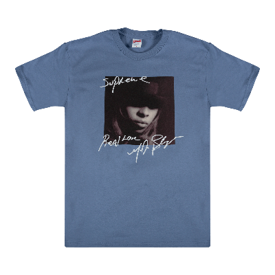 Pre-owned Supreme Mary J. Blige T-shirt 'slate' In Blue