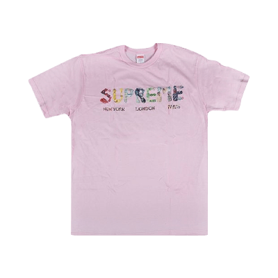 Pre-owned Supreme Crystals T-shirt 'pink'