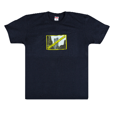 Pre-owned Supreme Greetings From Ny T-shirt 'navy' In Blue