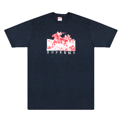 Pre-owned Supreme Riders T-shirt 'navy' In Blue