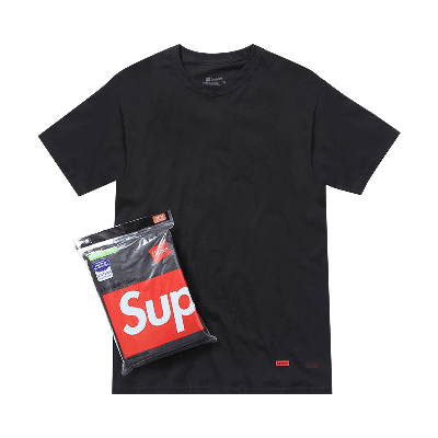 Pre-owned Supreme Hanes Cotton Comfort Soft T-shirt (3 Pack) 'black'