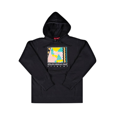 Pre-owned Supreme X Mendini Hooded Sweatshirt 'black'