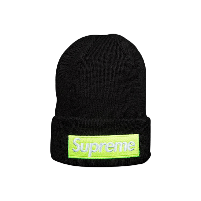 Pre-owned Supreme New Era Box Logo Beanie 'black'