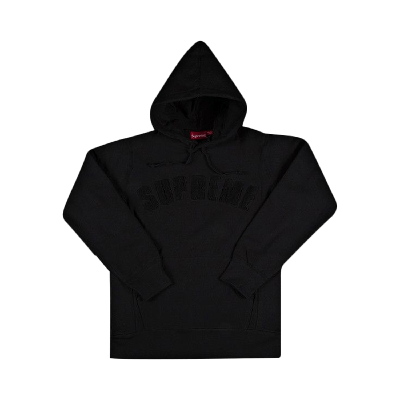 Pre-owned Supreme Chenille Arc Logo Hooded Sweatshirt 'black'