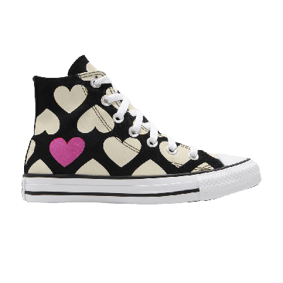 Pre-owned Converse Wmns Chuck Taylor All Star Hi 'valentine' In Black
