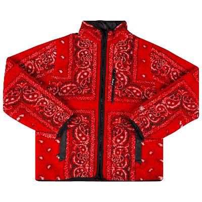 Pre-owned Supreme Reversible Bandana Fleece Jacket 'red'