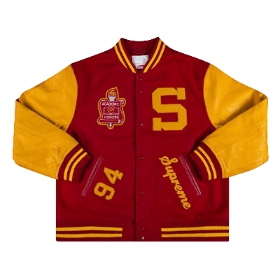 Pre-owned Supreme Team Varsity Jacket 'red'