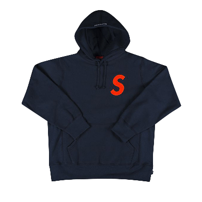 Pre-owned Supreme S Logo Hooded Sweatshirt 'navy' In Blue