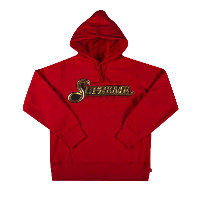Pre-owned Supreme Sequin Viper Hooded Sweatshirt 'red'