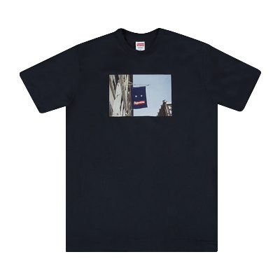 Pre-owned Supreme Banner Tee 'navy' In Blue