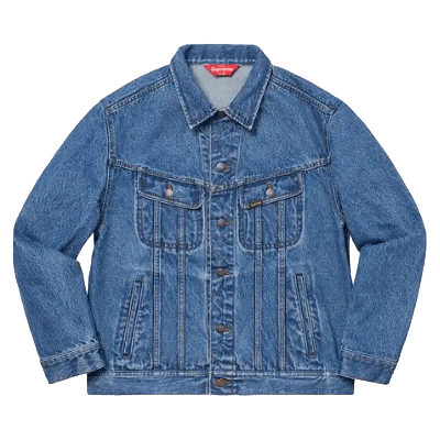 Pre-owned Supreme New York Painted Trucker Jacket 'blue'