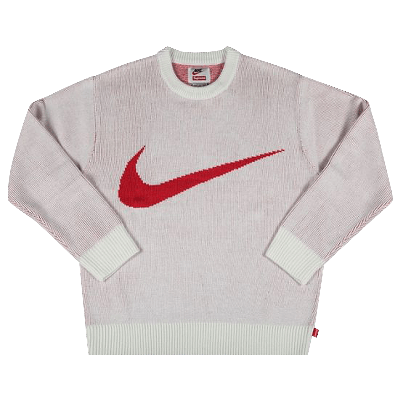 Pre-owned Supreme X Nike Swoosh Sweater 'white'