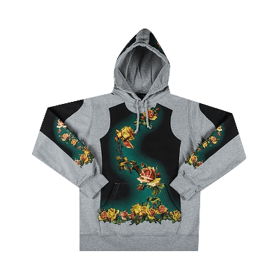 Pre-owned Supreme X Jean Paul Gaultier Floral Print Hooded Sweatshirt 'grey'