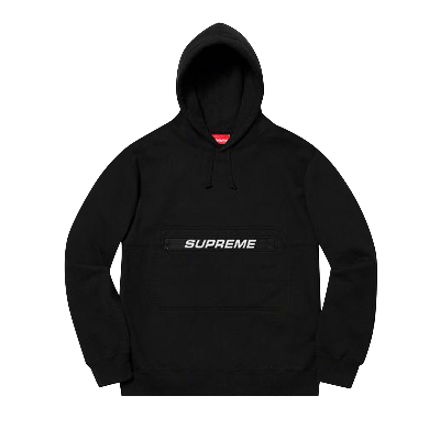 Pre-owned Supreme Zip Pouch Hooded Sweatshirt 'black'
