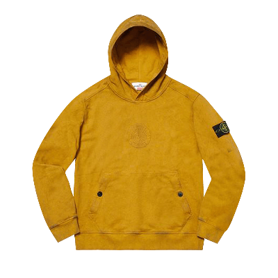 Pre-owned Supreme X Stone Island Hooded Sweatshirt 'olive' In Green