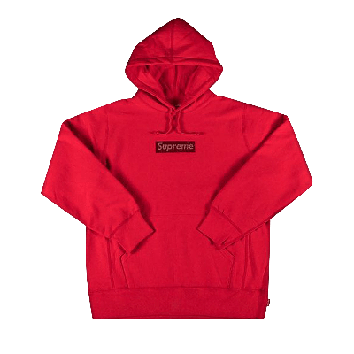 Pre-owned Supreme X Swarovski Box Logo Hooded Sweatshirt 'red'