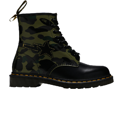 Pre-owned Dr. Martens' A Bathing Ape X 1460 Zip 'camo' In Brown