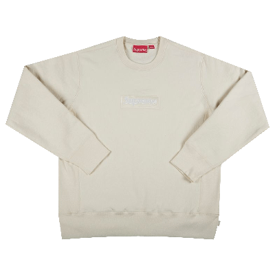 Pre-owned Supreme Box Logo Crewneck 'natural' In Tan