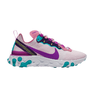 Pre-owned Nike Wmns React Element 55 'magic Flamingo' In Purple
