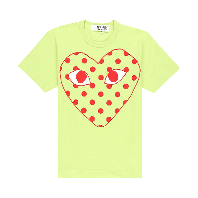 Pre-owned Comme Des Garçons Play Big Dot Heart T-shirt 'green'