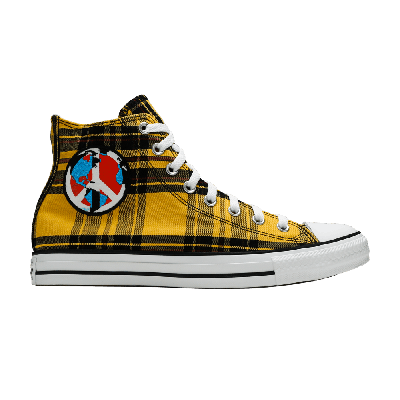Pre-owned Converse Chuck Taylor All Star High 'plaid Pack - World Peace' In Yellow