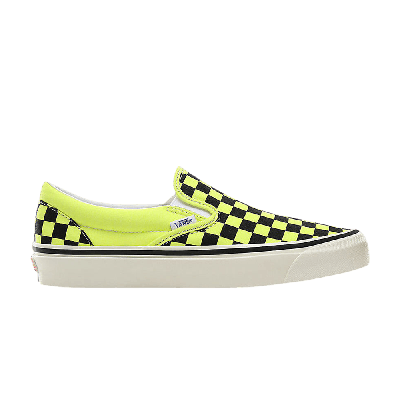Pre-owned Vans Classic Slip-on 98 Dx 'anaheim Factory - Yellow Neon Checkerboard'