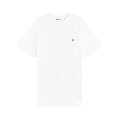 Pre-owned Carhartt Wip Short-sleeve Chase T-shirt 'white/gold'