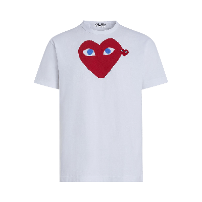 Pre-owned Comme Des Garçons Play Comme Des Garçons Short-sleeve Play T-shirt With Red Heart 'white'