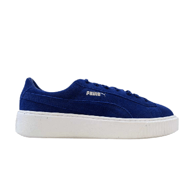 Pre-owned Puma Wmns Suede Platform 'peacoat' In Blue