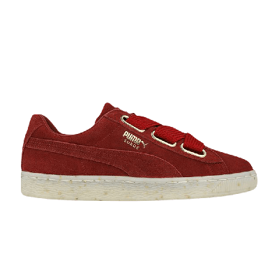 Pre-owned Puma Wmns Suede Heart 'celebrate - Red Dahlia'