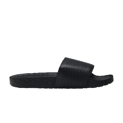 Pre-owned Adidas Originals Adilette Boost Slides 'snakeskin' In Black