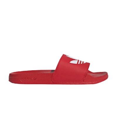 Pre-owned Adidas Originals Adilette Lite Slides 'trefoil Logo - Scarlet' In Red