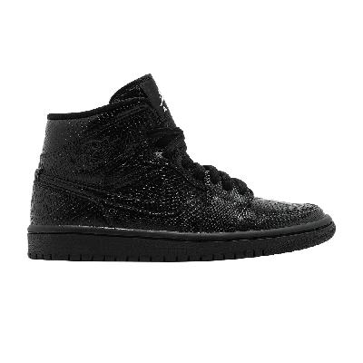Pre-owned Air Jordan Wmns  1 Mid 'black Snakeskin'