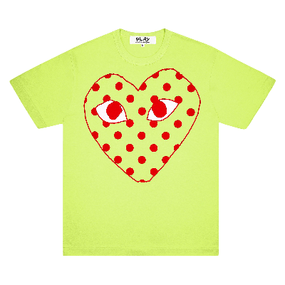 Pre-owned Comme Des Garçons Play Pastelle Polka Dot Logo T-shirt 'green'