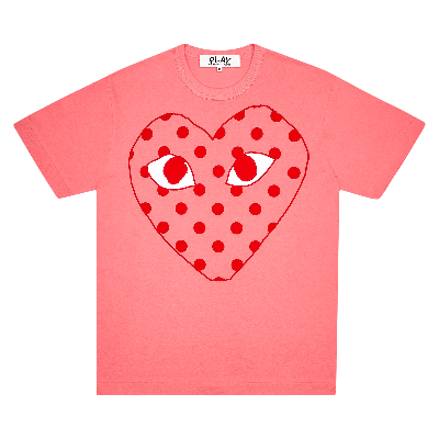 Pre-owned Comme Des Garçons Play Pastelle Polka Dot Logo T-shirt 'pink'