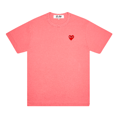 Pre-owned Comme Des Garçons Play Pastelle Red Emblem T-shirt 'pink'