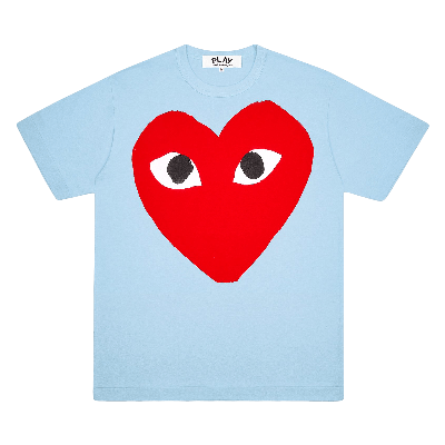 Pre-owned Comme Des Garçons Play Pastelle Red Logo T-shirt 'blue'