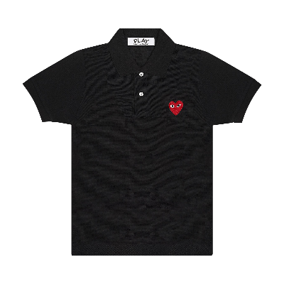 Pre-owned Comme Des Garçons Play Emblem Polo Tee 'black'