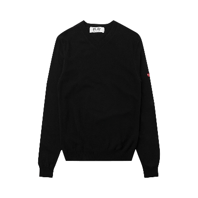 Pre-owned Comme Des Garçons Play Small Heart Sweater 'black'