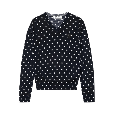 Pre-owned Comme Des Garçons Play Polka Dot Sweater 'navy' In Blue