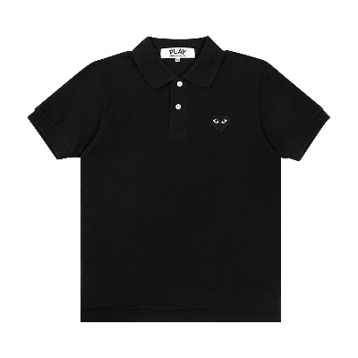 Pre-owned Comme Des Garçons Play Black Emblem Polo Shirt 'black'