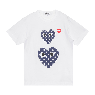 Pre-owned Comme Des Garçons Play Polka Dot Duo T-shirt 'white'