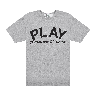 Pre-owned Comme Des Garçons Play Text T-shirt 'grey'