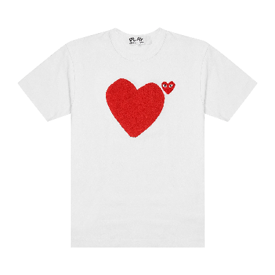 Pre-owned Comme Des Garçons Play Red Emblem No Eyes T-shirt 'white'