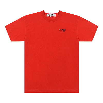 Pre-owned Comme Des Garçons Play Double Hearts T-shirt 'red'