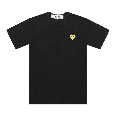 Pre-owned Comme Des Garçons Play Gold Heart T-shirt 'black'