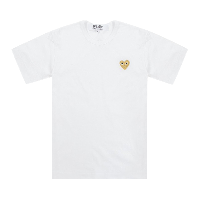 Pre-owned Comme Des Garçons Play Gold Heart T-shirt 'white'